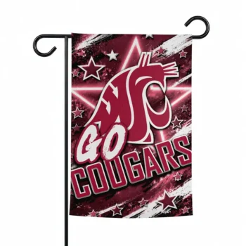 Washington State Cougars Garden Flag Personalized Glowing Star Crimson Best Selling