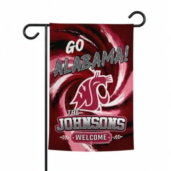 Washington State Cougars Garden Flag Personalized Swirl Vortex Crimson Best Selling