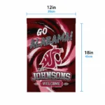 Washington State Cougars Garden Flag Personalized Swirl Vortex Crimson Best Selling