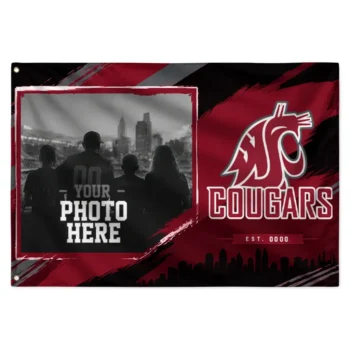 Washington State Cougars House Flag Custom Framed Photo Crimson Black Best Selling