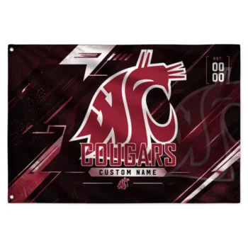 Washington State Cougars House Flag Custom Speed Slashes Crimson Best Selling