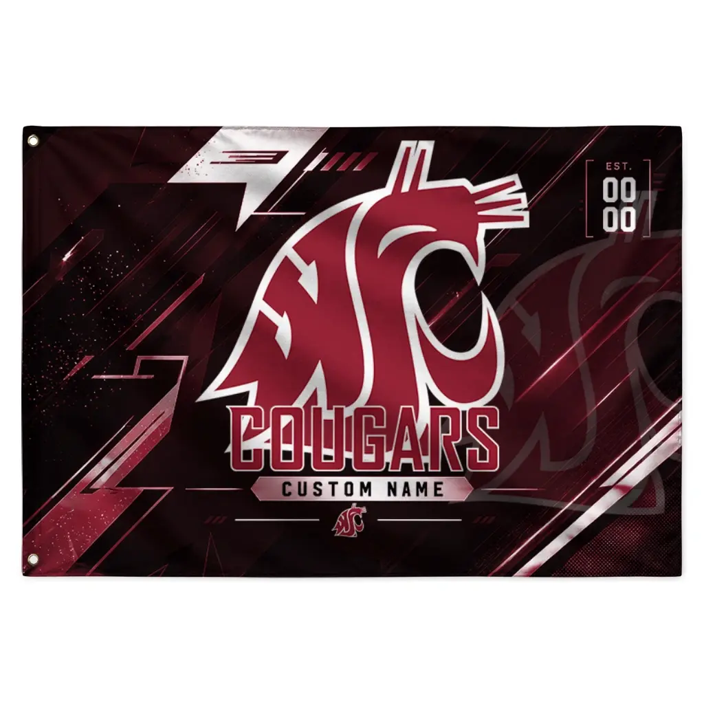 Washington State Cougars House Flag Custom Speed Slashes Crimson Best Selling Washington State Cougars House Flag Custom Speed Slashes Crimson Best Selling