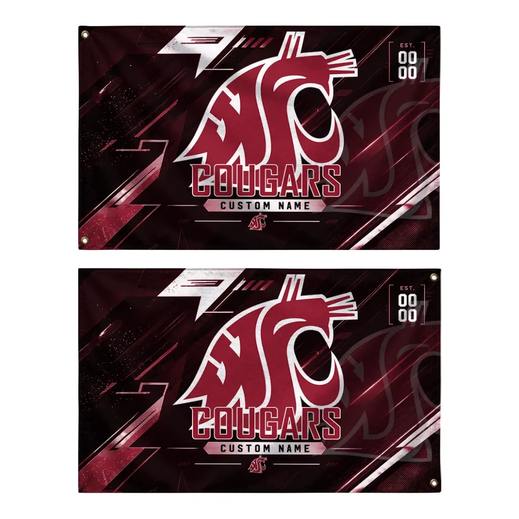Washington State Cougars House Flag Custom Speed Slashes Crimson Fashion Forward Washington State Cougars House Flag Custom Speed Slashes Crimson Fashion Forward