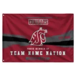 Washington State Cougars House Flag Customized Brushed Streaks Crimson Best Selling
