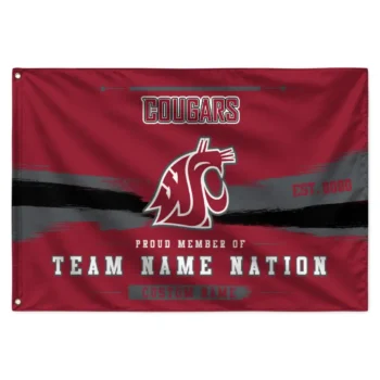 Washington State Cougars House Flag Customized Brushed Streaks Crimson Best Selling