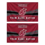 Washington State Cougars House Flag Customized Brushed Streaks Crimson Best Selling