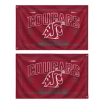 Washington State Cougars House Flag Customized Ornate Border Crimson Best Selling