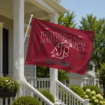 Washington State Cougars House Flag Customized Ornate Border Crimson Best Selling