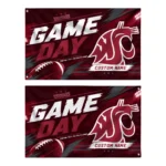 Washington State Cougars House Flag Personalized Action Streaks Crimson Best Selling