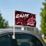 Washington State Cougars House Flag Personalized Action Streaks Crimson Best Selling