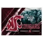 Washington State Cougars House Flag Personalized Diagonal Stripes Crimson Best Selling