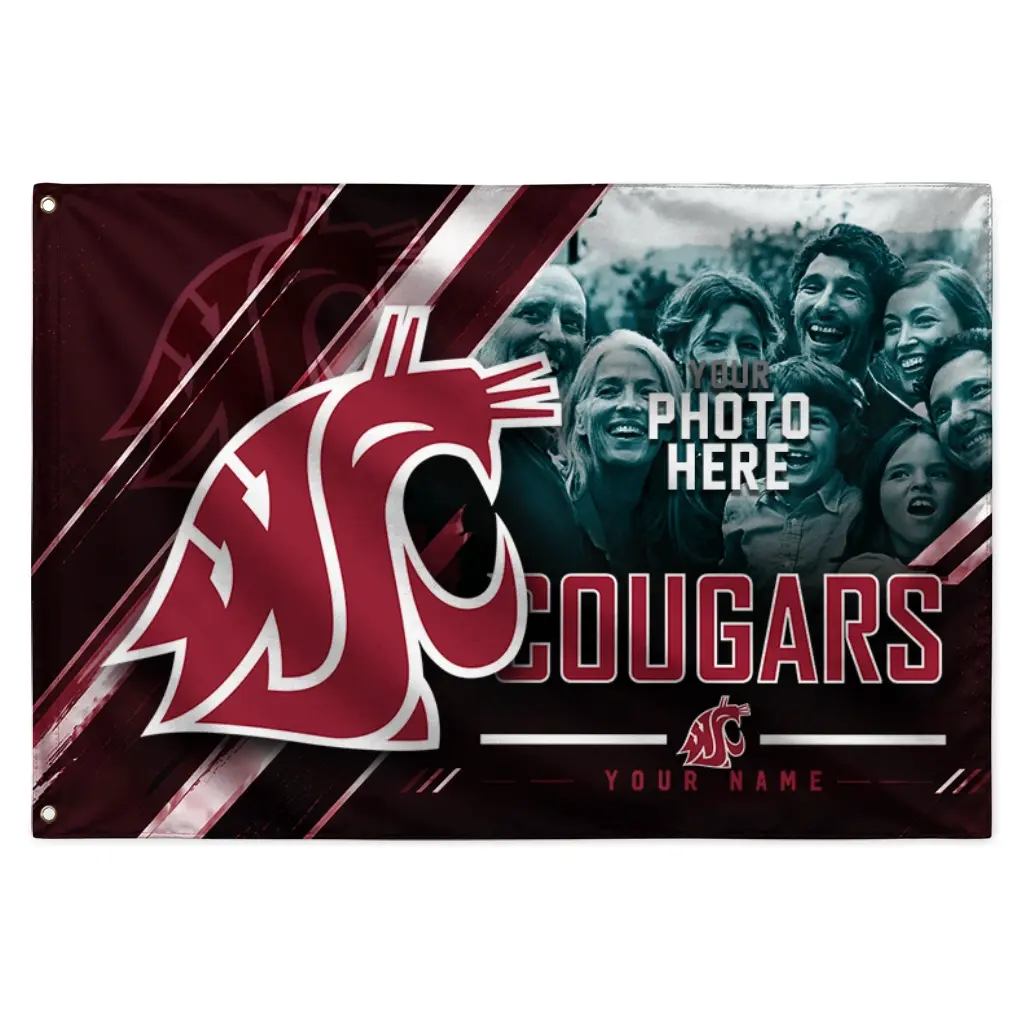 Washington State Cougars House Flag Personalized Diagonal Stripes Crimson Best Selling Washington State Cougars House Flag Personalized Diagonal Stripes Crimson Best Selling