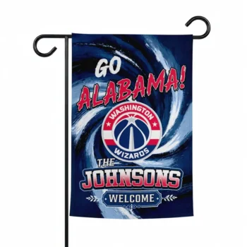 Washington Wizards Garden Flag Customized Swirl Vortex Blue Best Selling