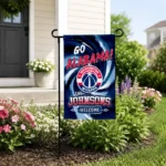 Washington Wizards Garden Flag Customized Swirl Vortex Blue Best Selling