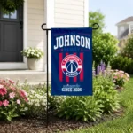 Washington Wizards Garden Flag Personalized Distressed Stripes Blue Best Selling