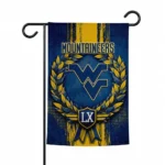 West Virginia Mountaineers Garden Flag Custom Laurel Wreath Blue Best Selling