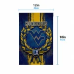 West Virginia Mountaineers Garden Flag Custom Laurel Wreath Blue Best Selling