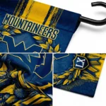 West Virginia Mountaineers Garden Flag Custom Laurel Wreath Blue Best Selling