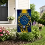 West Virginia Mountaineers Garden Flag Custom Laurel Wreath Blue Best Selling