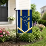 West Virginia Mountaineers Garden Flag Customized Chevron Stripes Blue Best Selling