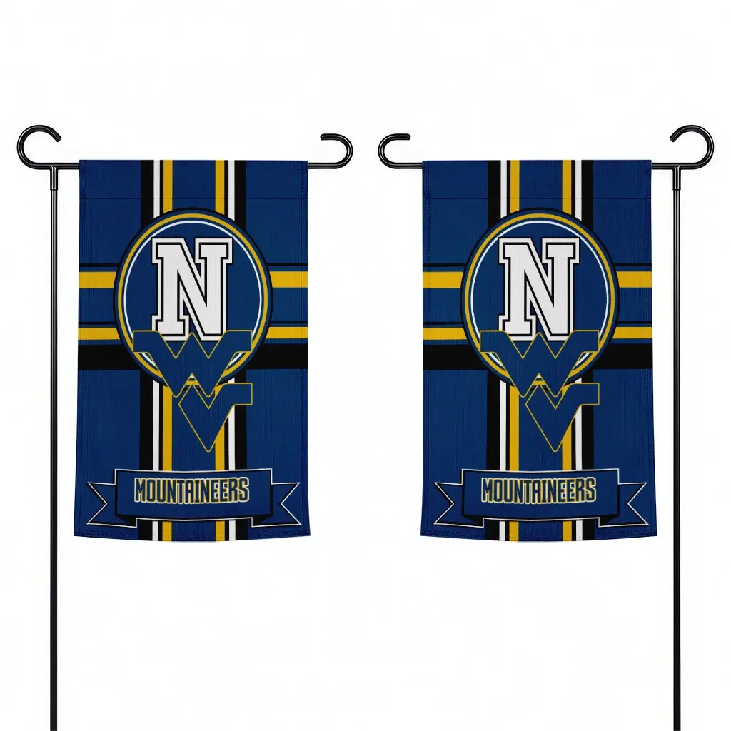 West Virginia Mountaineers Garden Flag Customized Circle Medallion Blue Fashion Forward West Virginia Mountaineers Garden Flag Customized Circle Medallion Blue Fashion Forward