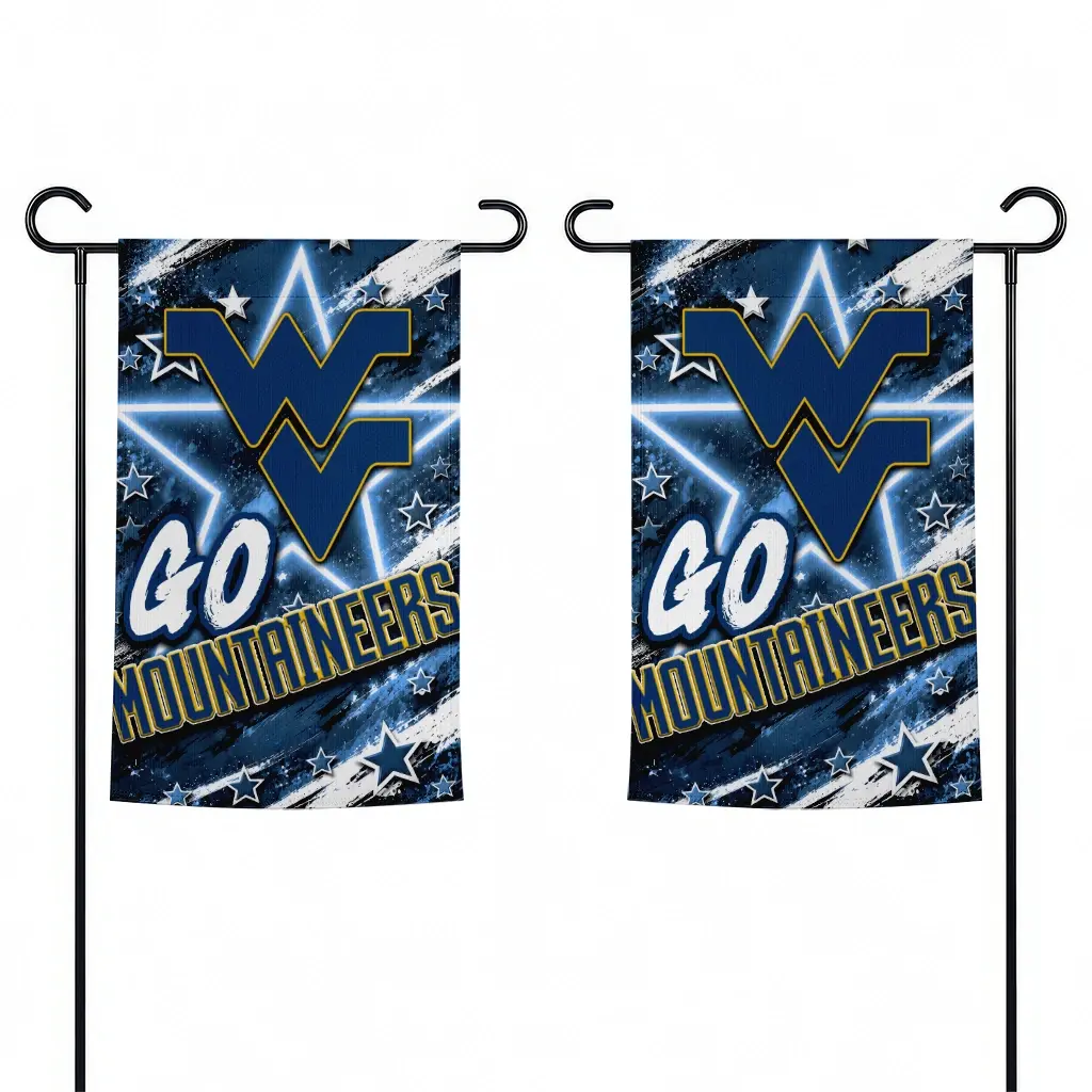 West Virginia Mountaineers Garden Flag Personalized Glowing Star Blue Fashion Forward West Virginia Mountaineers Garden Flag Personalized Glowing Star Blue Fashion Forward