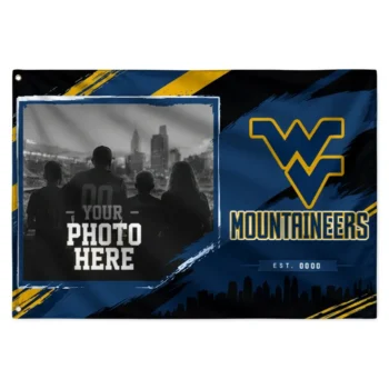 West Virginia Mountaineers House Flag Custom Framed Photo Blue Black Best Selling