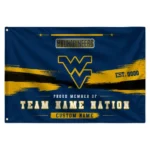 West Virginia Mountaineers House Flag Customized Brushed Streaks Blue Best Selling