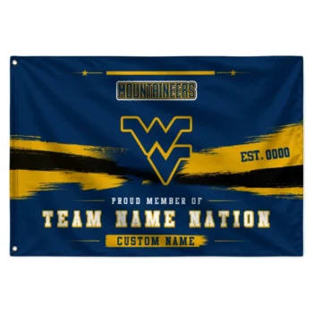 West Virginia Mountaineers House Flag Customized Brushed Streaks Blue Best Selling