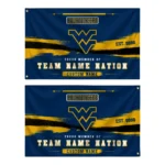 West Virginia Mountaineers House Flag Customized Brushed Streaks Blue Best Selling