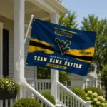West Virginia Mountaineers House Flag Customized Brushed Streaks Blue Best Selling