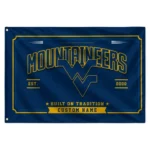 West Virginia Mountaineers House Flag Customized Ornate Border Blue Best Selling