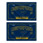 West Virginia Mountaineers House Flag Customized Ornate Border Blue Best Selling