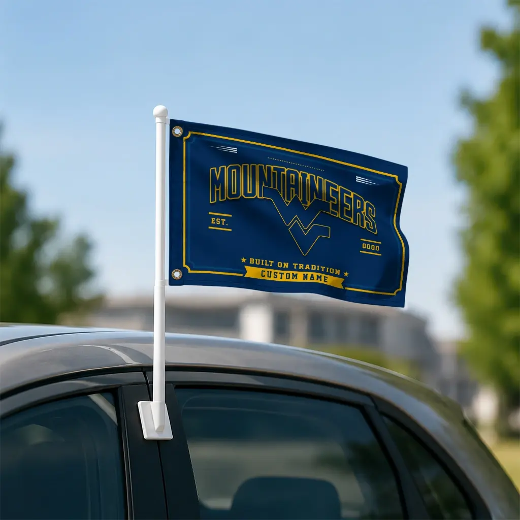 West Virginia Mountaineers House Flag Customized Ornate Border Blue Latest Model West Virginia Mountaineers House Flag Customized Ornate Border Blue Latest Model