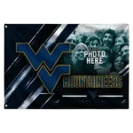 West Virginia Mountaineers House Flag Personalized Diagonal Stripes Blue Best Selling