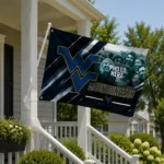 West Virginia Mountaineers House Flag Personalized Diagonal Stripes Blue Best Selling