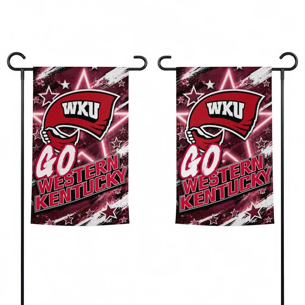 Western Kentucky Hilltoppers Garden Flag Customized Glowing Star Red Fashion Forward Western Kentucky Hilltoppers Garden Flag Customized Glowing Star Red Fashion Forward