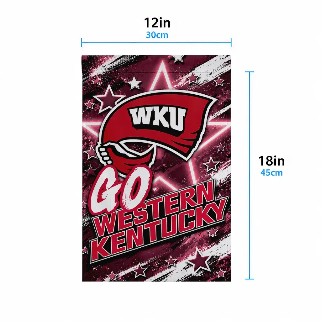 Western Kentucky Hilltoppers Garden Flag Customized Glowing Star Red High Quality Western Kentucky Hilltoppers Garden Flag Customized Glowing Star Red High Quality