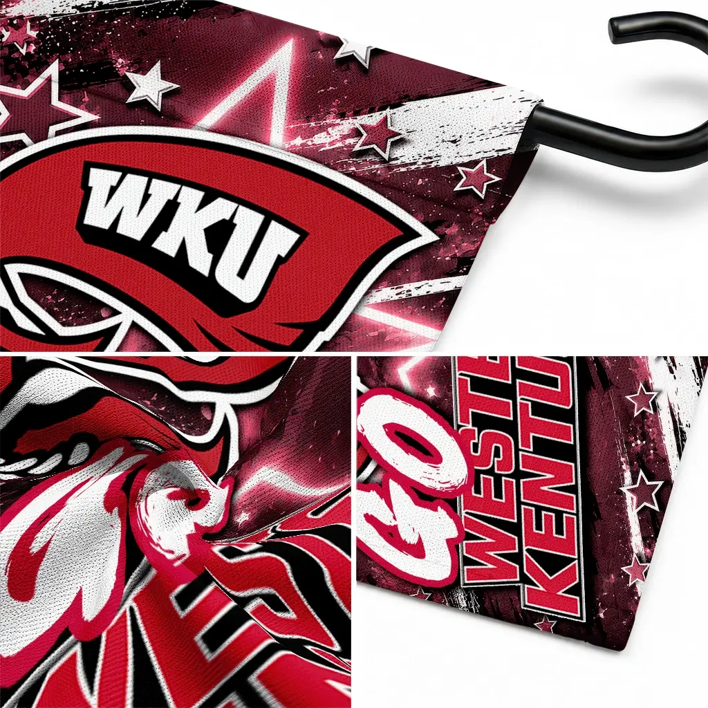 Western Kentucky Hilltoppers Garden Flag Customized Glowing Star Red Latest Model Western Kentucky Hilltoppers Garden Flag Customized Glowing Star Red Latest Model