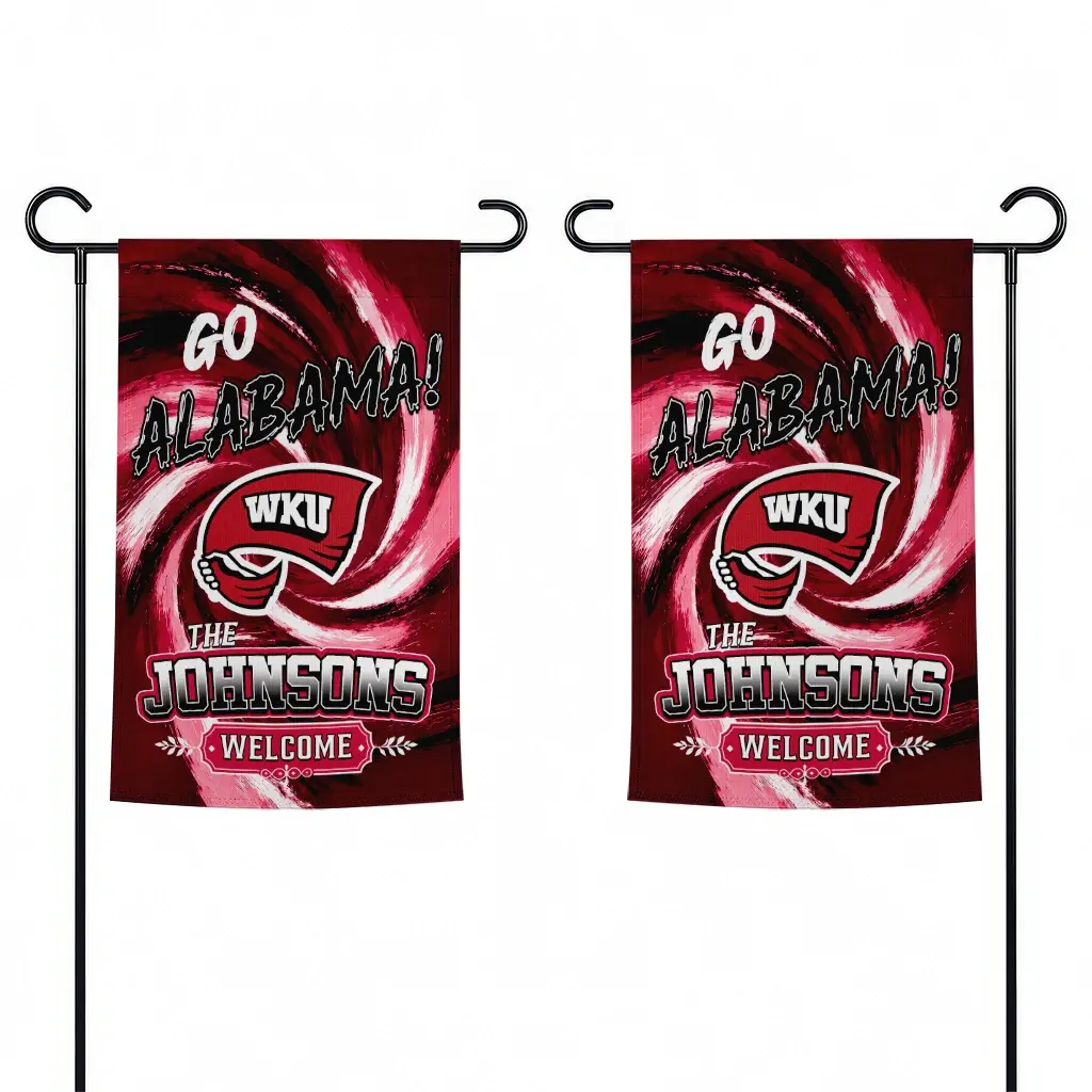 Western Kentucky Hilltoppers Garden Flag Customized Swirl Vortex Red Fashion Forward Western Kentucky Hilltoppers Garden Flag Customized Swirl Vortex Red Fashion Forward