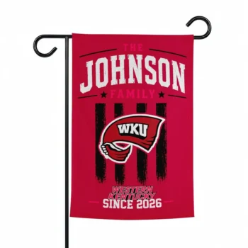 Western Kentucky Hilltoppers Garden Flag Personalized Distressed Stripes Red Best Selling