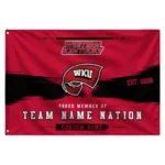 Western Kentucky Hilltoppers House Flag Custom Brushed Streaks Red Best Selling