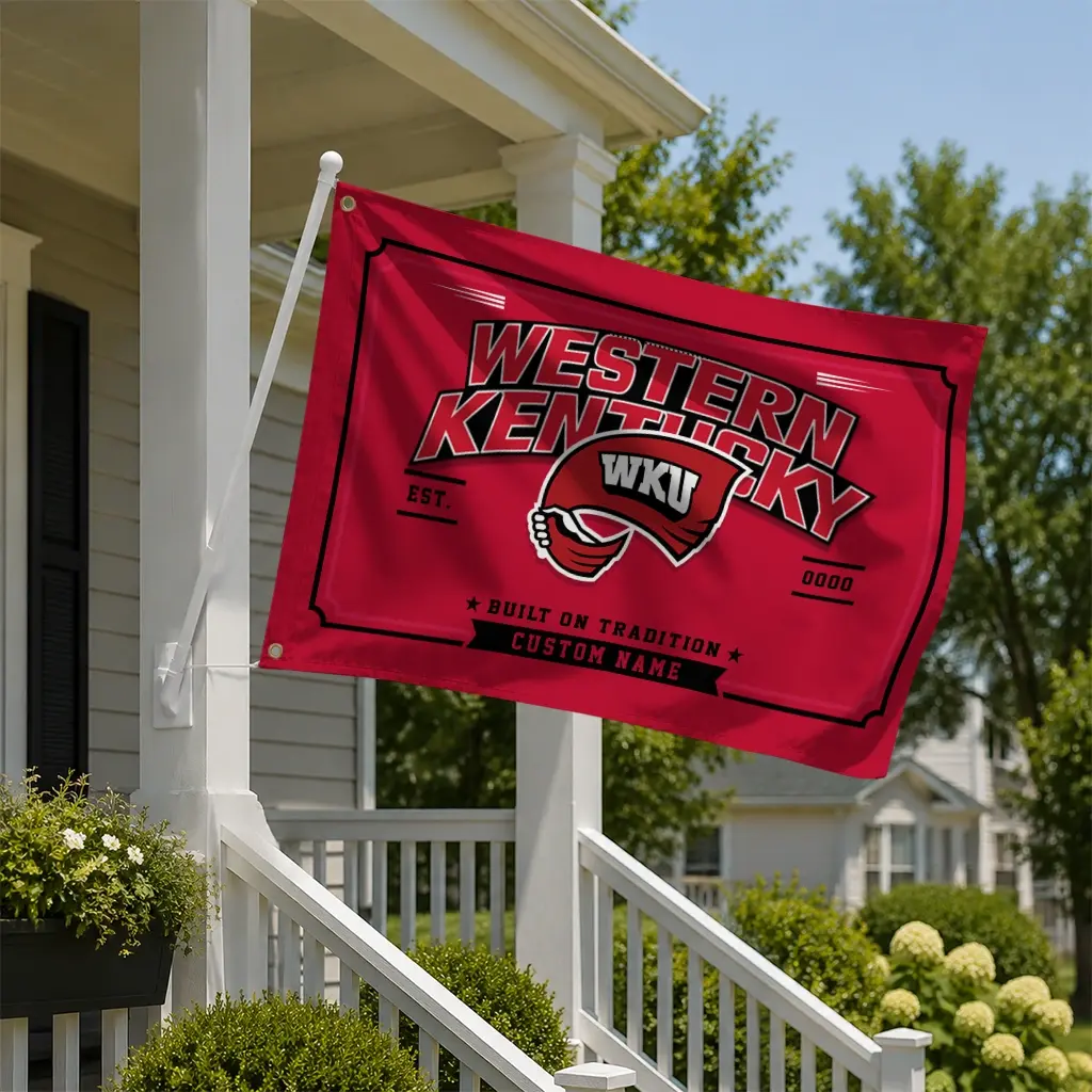 Western Kentucky Hilltoppers House Flag Custom Ornate Border Red New Arrival Western Kentucky Hilltoppers House Flag Custom Ornate Border Red New Arrival