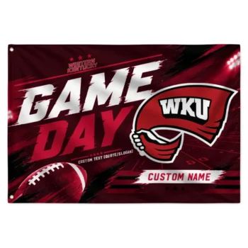 Western Kentucky Hilltoppers House Flag Customized Action Streaks Red Best Selling