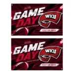Western Kentucky Hilltoppers House Flag Customized Action Streaks Red Best Selling