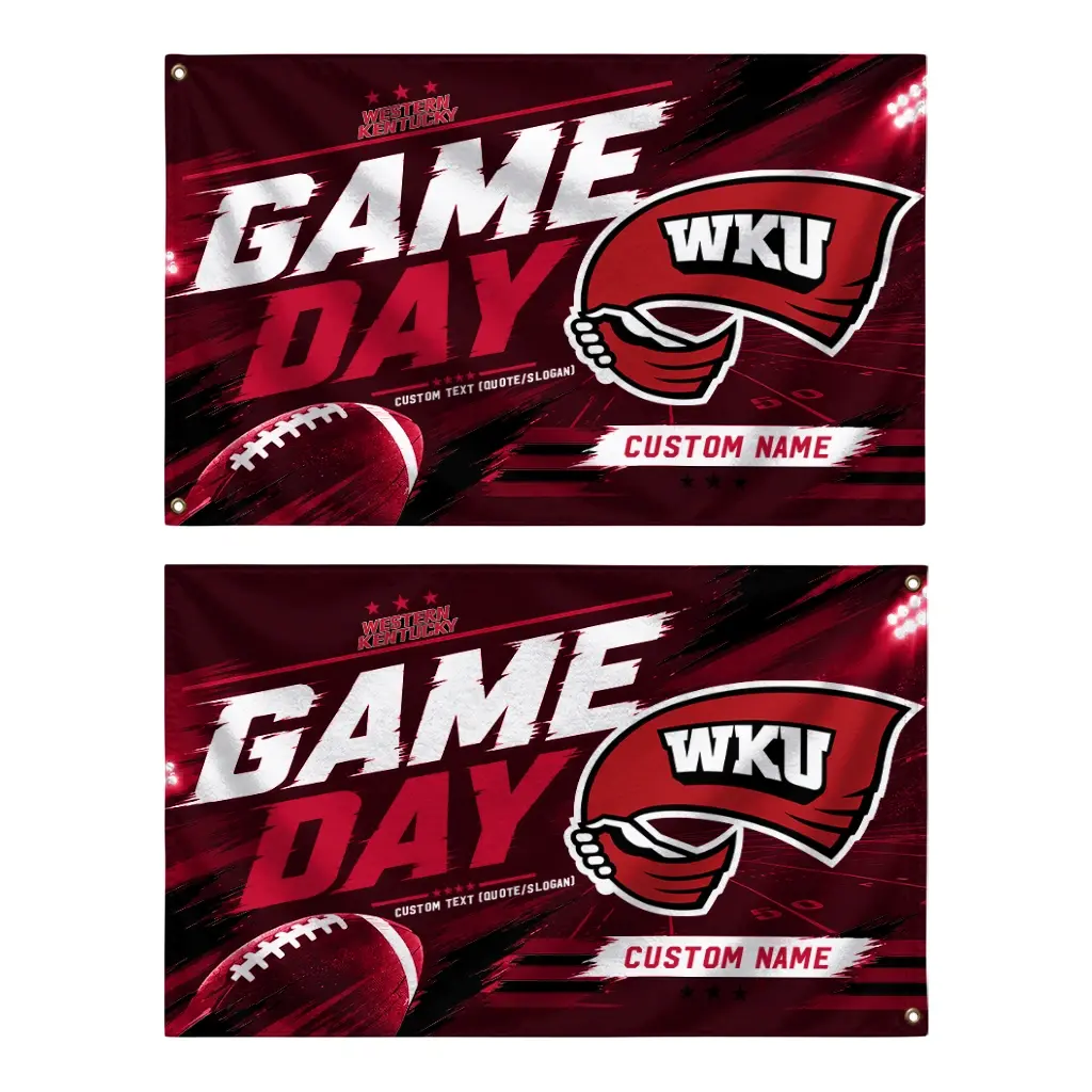 Western Kentucky Hilltoppers House Flag Customized Action Streaks Red Fashion Forward Western Kentucky Hilltoppers House Flag Customized Action Streaks Red Fashion Forward