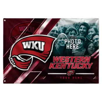 Western Kentucky Hilltoppers House Flag Customized Diagonal Stripes Red Best Selling