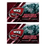Western Kentucky Hilltoppers House Flag Customized Diagonal Stripes Red Best Selling