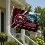 Western Kentucky Hilltoppers House Flag Customized Diagonal Stripes Red Best Selling