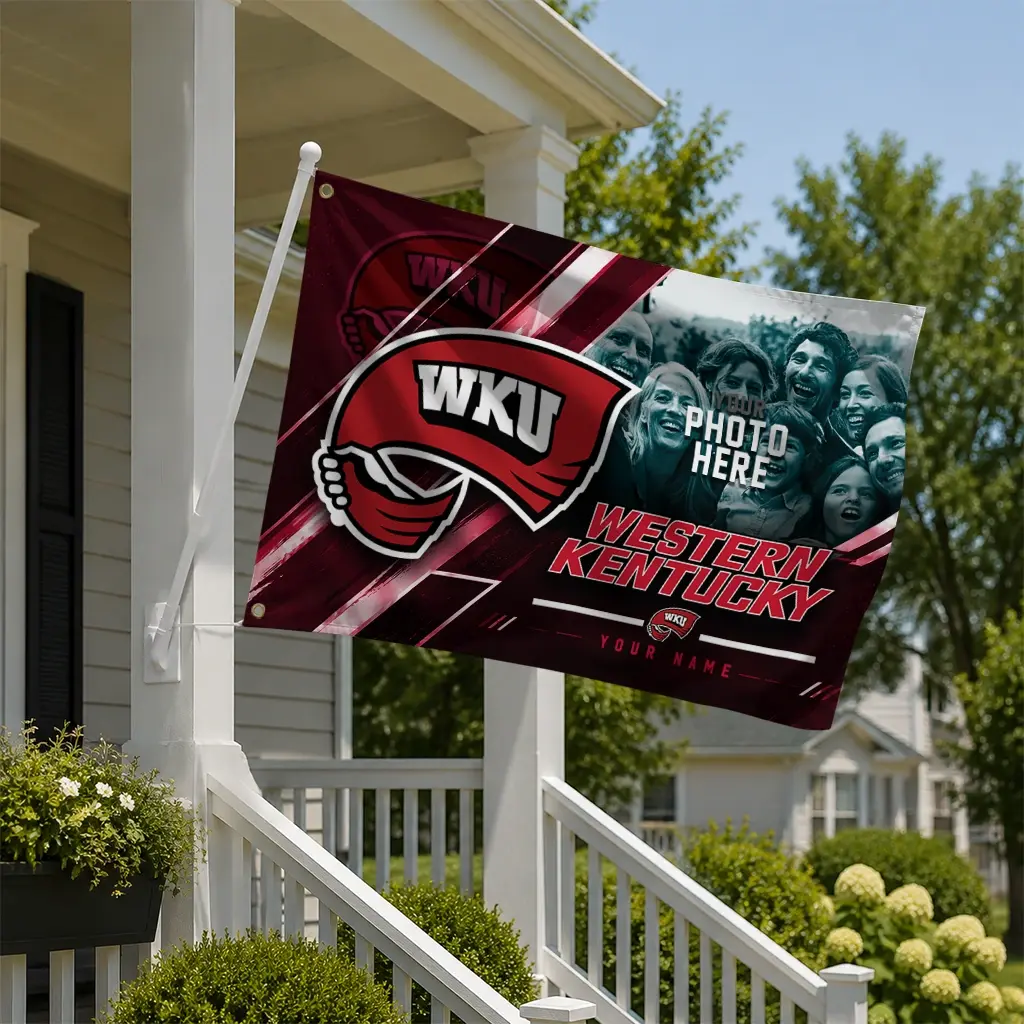 Western Kentucky Hilltoppers House Flag Customized Diagonal Stripes Red New Arrival Western Kentucky Hilltoppers House Flag Customized Diagonal Stripes Red New Arrival